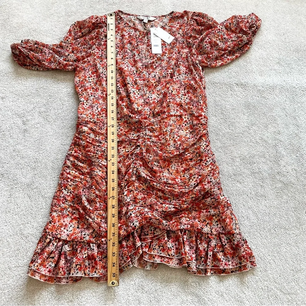 EVER NEW NWT Kylie Ruched Mini Dress Floral Romantic Dainty Feminine Pretty - Picture 8 of 9